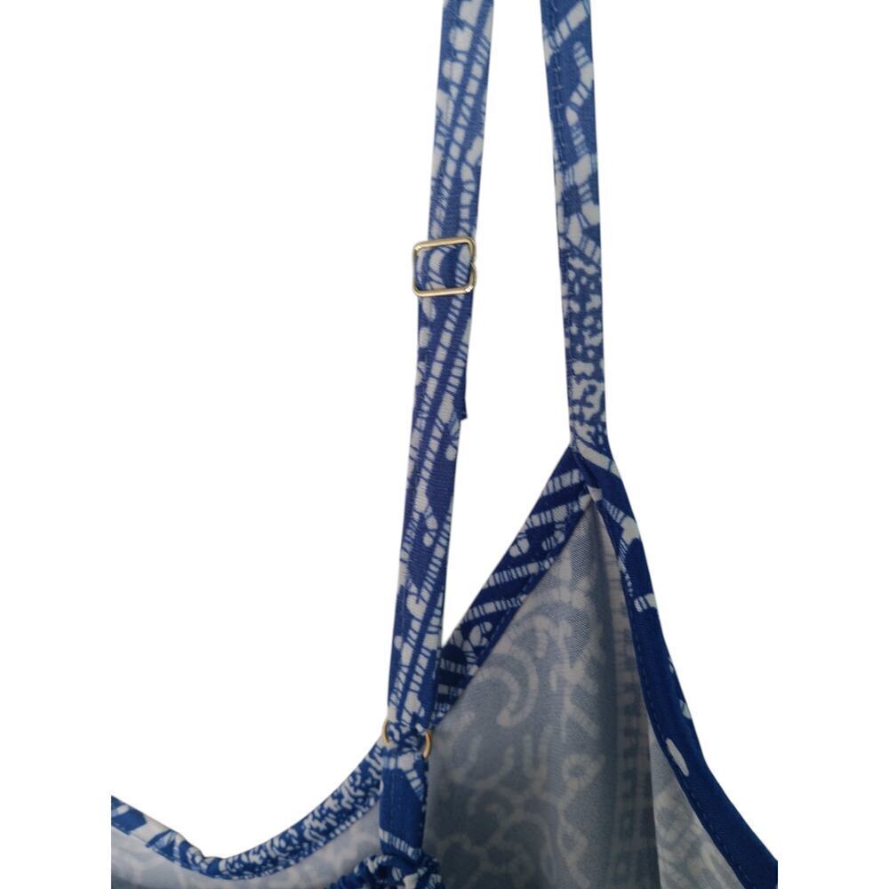 Tori Richard Honolulu Blue White Paisley Midi XS Adjustable Straps USA Made - Picture 9 of 13